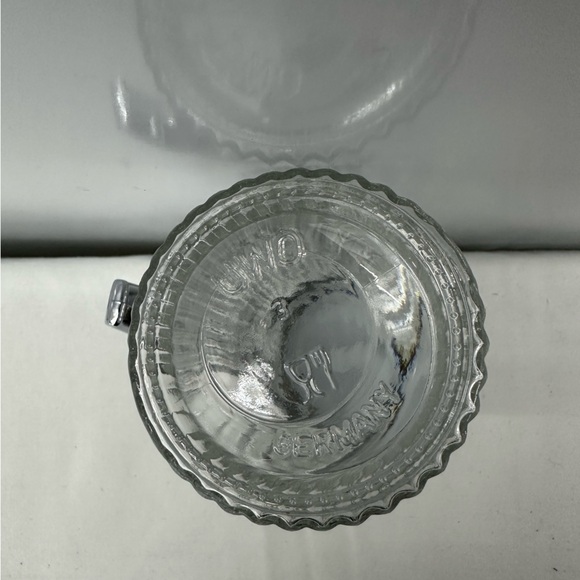 UWO Germany Ribbed Glass/Stainless/Plastic Syrup Pitcher - Picture 5 of 7